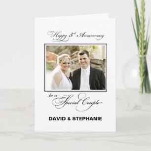 Fifth Wedding Anniversary Custom Name/Photo Card