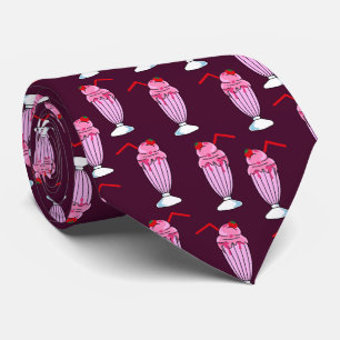 Fifties Diner Pink Milkshake Patterned Tie