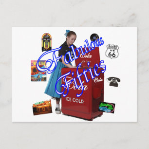 Fifties Memorbilia icons Postcard