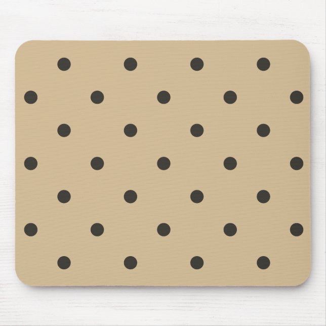 Fifties Style Beige Polka Dot Mouse Pad (Front)