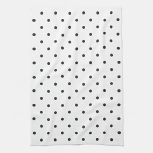 Fifties Style Black and White Polka Dot Kitchen Towel