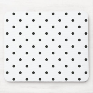Fifties Style Black and White Polka Dot Mouse Pad
