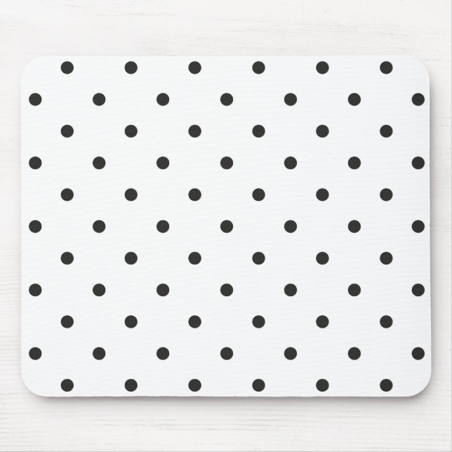 Fifties Style Black and White Polka Dot Mouse Pad (Front)
