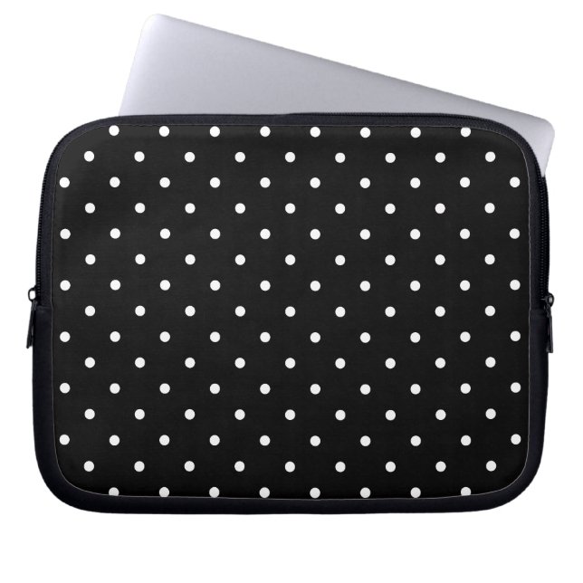 Fifties Style Black Polka Dot Laptop/iPad 2 Case (Front)