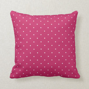 Fifties Style Raspberry Red Polka Dot Throw Pillow