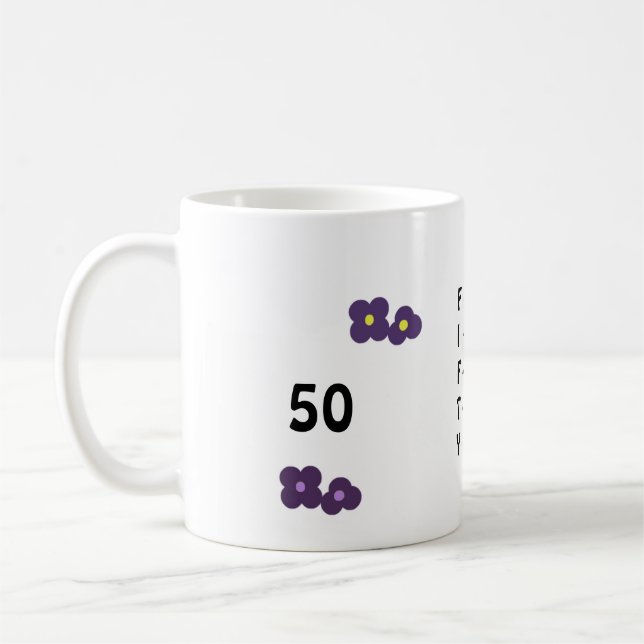 Fiftieth Birthday Coffee Mug (Left)