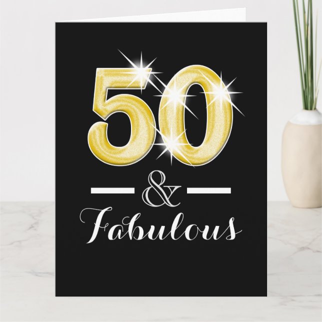 Fiftieth fifty 50th birthday party card (Front)