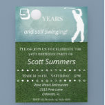 Fifty 50th Birthday Golf Golfer Customize Invitation<br><div class="desc">This design was created though digital art. It may be personalized in the area provide or customizing by choosing the click to customize further option and changing the name, initials or words. You may also change the text colour and style or delete the text for an image only design. Contact...</div>