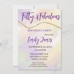 Fifty 50th Birthday Invitation For Woman