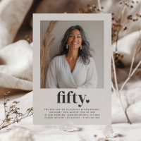 Fifty 50th Heart Square Photo Birthday