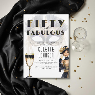 Fifty and Fabulous 1920s Birthday Invitation