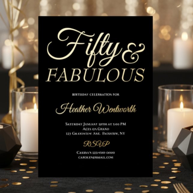 Fifty and Fabulous 50th Birthday Foil Script (Creator Uploaded)
