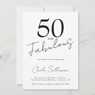 Fifty and Fabulous 50th Birthday Party Invitation