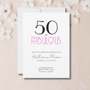Fifty and Fabulous 50th Birthday Party  Invitation