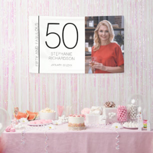 Fifty and Fabulous 50th Birthday Photo Poster Banner