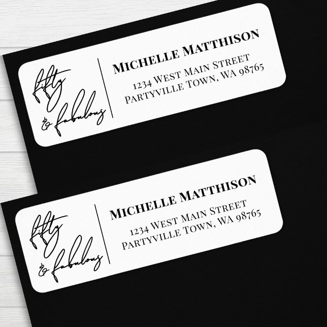 Fifty And Fabulous 50th Birthday Return Address (Fifty And Fabulous 50th Birthday Return Address label )