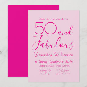 Fifty and Fabulous Blush Pink 50th Birthday Party Invitation
