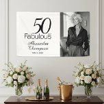 Fifty and Fabulous Bold Photo 50th Birthday Party Banner<br><div class="desc">Modern minimal Fifty and Fabulous black photo 50th birthday banner that you can personalize for your fiftieth birthday party celebration. The words "Fifty and Fabulous" are set using trending bold font typography. . Text colors can be changed using the edit menu.</div>