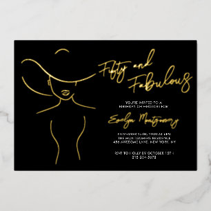 Fifty and Fabulous Foil Line Art Birthday Party