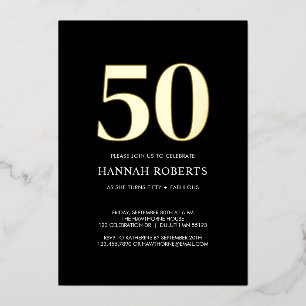 Fifty and Fabulous Gold Black 50th Birthday Party