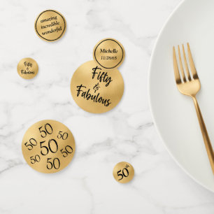 Fifty and Fabulous Gold Confetti