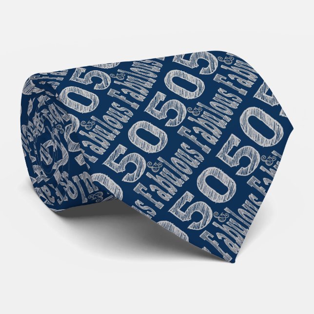 Fifty and Fabulous in Silver Tie (Rolled)