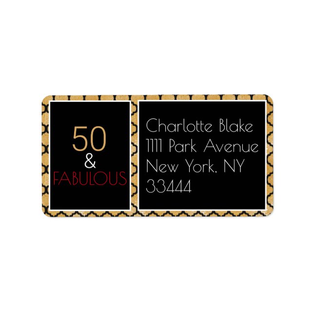 Fifty and Fabulous Label (Front)