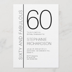 Fifty and Fabulous Modern 60th Birthday Party Invitation