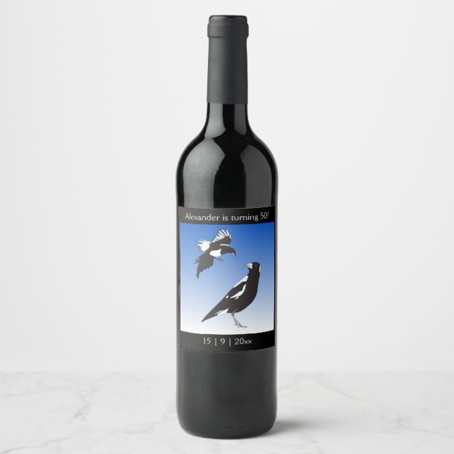 Fifty and fabulous personalize birthday wine label (Front)