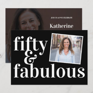 Fifty and Fabulous Photo 50th Birthday Invitation