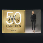 Fifty and Fabulous Photo 50th Birthday Party Banner<br><div class="desc">Modern Minimal Fifty and Fabulous gold foil,  black and white 3' x 5' photo 50th birthday party banner sign that you can personalize for your fiftieth birthday party celebration. The words "Fifty and Fabulous" are set using trending bold font typography.</div>