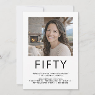 Fifty and Fabulous Photo 50th Birthday Party Invitation