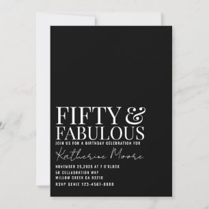 Fifty and Fabulous Photo 50th Birthday Party Invitation