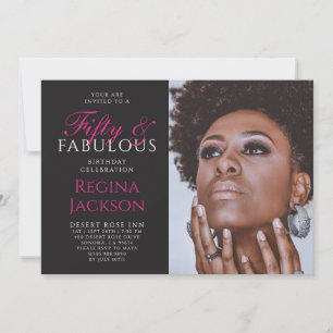 Fifty and Fabulous Photo 50th Birthday Party Invitation
