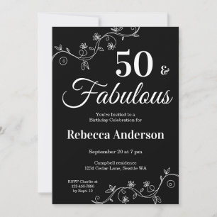 Fifty and Fabulous Photo 50th Birthday Party Invitation