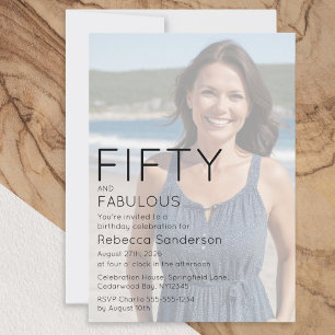 Fifty and Fabulous Photo 50th Birthday Party Invitation