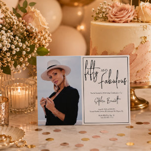 Fifty and Fabulous Photo 50th Birthday Party Invitation