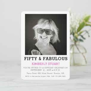 Fifty and Fabulous Photo 50th Birthday Party Invitation