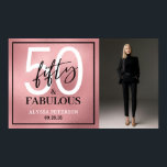 Fifty and Fabulous Photo 50th Birthday Party Poster<br><div class="desc">Modern Minimal Fifty and Fabulous rose gold foil,  black and white photo 50th birthday party poster sign that you can personalize for your fiftieth birthday party celebration. The words "Fifty and Fabulous" are set using trending bold font typography. Text colors can be changed using the edit menu.</div>