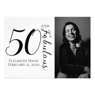 Fifty and Fabulous Photo 50th Birthday Party  Print