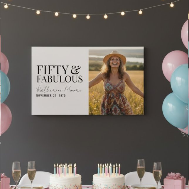 Fifty and Fabulous Photo 50th Birthday  Poster (Creator Uploaded)