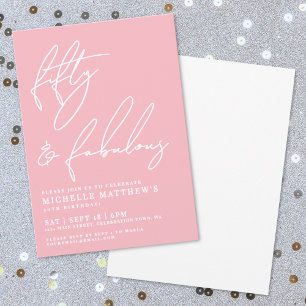 Fifty And Fabulous Pink 50th Birthday Party Invitation
