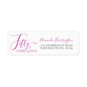 Fifty and Fabulous Pink Script 50th Birthday Party