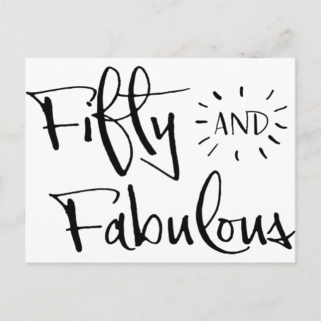 fifty and fabulous postcard (Front)