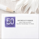 Fifty and Fabulous Script 50th Birthday<br><div class="desc">These 50 & Fabulous purple foil,  black and white 50th birthday party return address labels are perfect for addressing your loved one's 50th birthday party invitations!  The fonts are trendy yet classic.  They'll make addressing your invitations a breeze!</div>