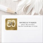 Fifty and Fabulous Script 50th Birthday<br><div class="desc">These 50 & Fabulous gold foil,  black and white 50th birthday party return address labels are perfect for addressing your loved one's 50th birthday party invitations!  The fonts are trendy yet classic.  They'll make addressing your invitations a breeze!</div>