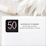 Fifty and Fabulous Script 50th Birthday<br><div class="desc">These 50 & Fabulous black,  white and hot pink 50th birthday party return address labels are perfect for addressing your loved one's 50th birthday party invitations!  The fonts are trendy yet classic.  They'll make addressing your invitations a breeze!</div>