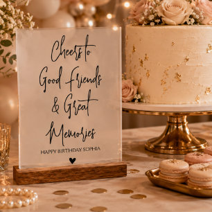 Fifty and Fabulous Script 50th Birthday Acrylic Sign