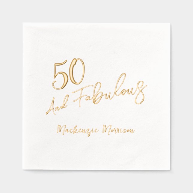 Fifty and Fabulous Script Birthday (Recto)