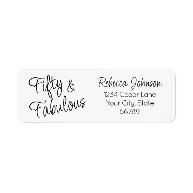 Fifty and Fabulous Script Black 50th Birthday (Front)